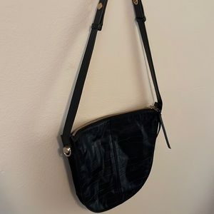 All saints black snake skin purse
